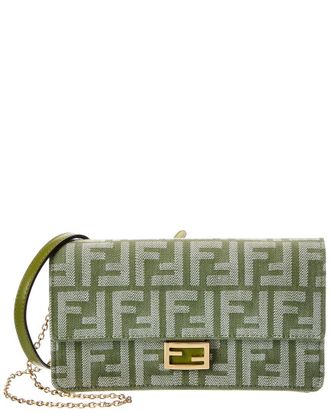 Fendi Fendi Baguette Jacquard Wallet On Chain