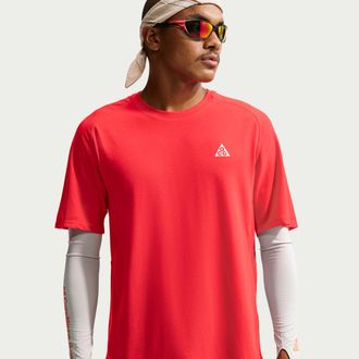 Nike Mens Nike ACG Solar Chase Dri-FIT ADV Trail Running Top in Red | IO9677-696