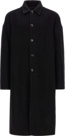 Rick Owens Black Wool Trench Coat