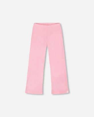 Deux par Deux Crinkle Jersey Flared Bottom Leggings in Pink at Nordstrom, Size 18M