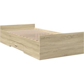 vidaXL Cama Con Cajones Madera Ingenier&iacute;a Roble Sonoma 90x190 Cm Vidaxl