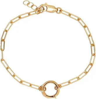 Made by Mary Jude Charm Bracelet with Link Lock in Gold Filled at Nordstrom, Size 6