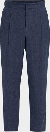 Giorgio Armani Mens Melange Wool-Blend Trousers