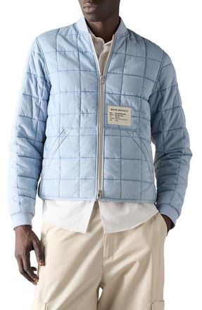 Moose Knuckles Transit Down Denim Liner Bomber Jacket in Light Denim at Nordstrom, Size X-Large