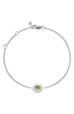 Monica Vinader August Birthstone Chain Bracelet in Sterling Silver /Periodt at Nordstrom