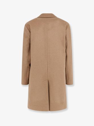 Hev&ograve; Mens Coat Cassano Beige Virgin Sheeps Wool Sheeps