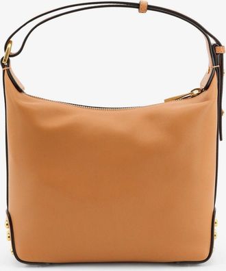 Tod's Womens Mini Leather Bag Metal Dots Beige Handbags Hand