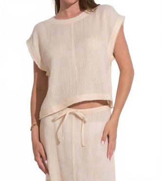 Elan Cap Sleeve Bali Top In Natural