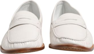 Dolce & Gabbana White Leather Loafers Moccasins Slip On Mens Shoes (Pre-Owned)