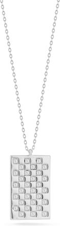 Glaze Jewelry Sterling Silver Checkered Tag Necklace
