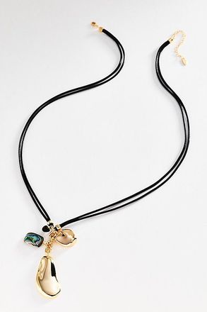 Anthropologie Corded Stone Charm Pendant Necklace
