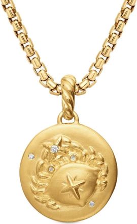 David Yurman Collana con ciondolo Cancro in oro giallo 18 carati e diamanti