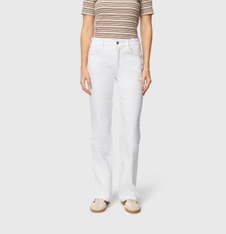Mac Jeans Laura Authentic High Stretch Gabardine Jeans In White
