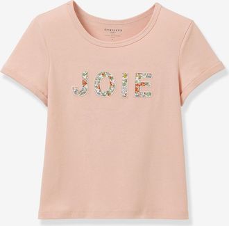 Cyrillus M&auml;dchen T-Shirt mit Blumenstickerei JOIE CYRILLUS, Bio-Baumwolle hellgr&uuml;n