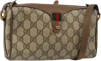 Gucci Pre-owned Cross Body Bag - Dames - Vintage Schoudertas - Beige - ONE Size - Leer - Vintage