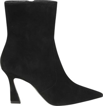 Stuart Weitzman Vinnie Zip 85 Enkellaarsjes - Dames - Schoenen - Zwart - Maat: 40 EU Leer