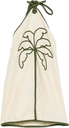 Farm Rio Palm-tree Halterneck Mini Dress