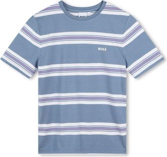 BOSS Kidswear striped T-shirt - kids - Cotton - 14 - Blue
