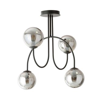 Wonderlamp Plaf&oacute;n de techo con estructura original y 4 esferas gris espejo &oslash;40