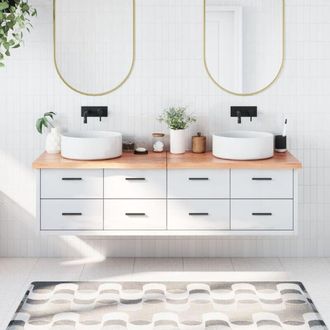 vidaXL Furniture Limited - Encimera baño madera maciza tratada marrón