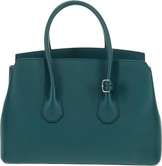 Bally Vintage Handbag Leather Green Leather Handbag (Pre-Owned)