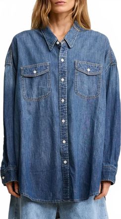 Denimist Button Front Workshirt In Seymour Indigo