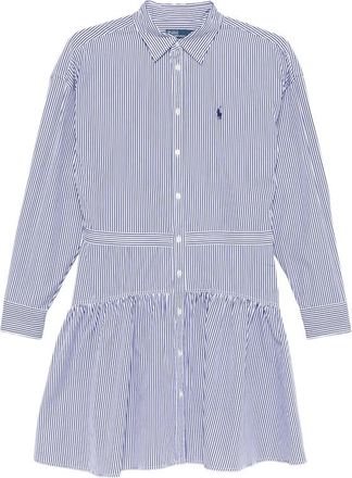 Ralph Lauren Striped Ruffle Midi Shirt Dress