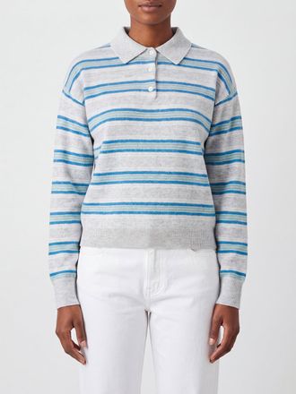 Guest In Residence Striped Cashmere Long-Sleeve Slim Fit Polo Jumper
