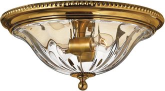 Netlighting Cambridge 2 Light Flush Mount Ceiling Light Burnished Brass E27
