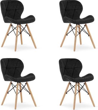 OEM Lago Silla De Terciopelo - Negro X 4