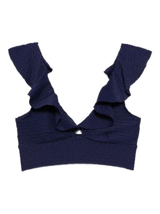 Duskii frilled swim top - women - Recycled Nylon/Spandex/Elastane - M - Purple