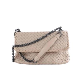 Bottega Veneta Pre-owned Olympia Schoudertas - Dames - Pre-owned - Beige - Maat: ONE Size Leer