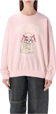 Ganni Mujer, Sudaderas, Rosa, Talla: S