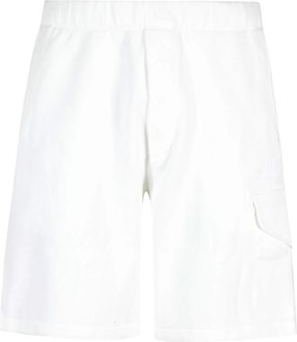 C.P. Company Diagonal Raised Fleece Cargo Sweatshorts - Heren - Korte Broeken - Wit - S - Katoen - Korte Broeken