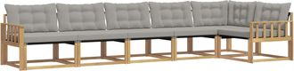 vidaXL Conjunto De Sof&aacute;s De Exterior 6 Uds. Blanco Y Gris Claro Vidaxl