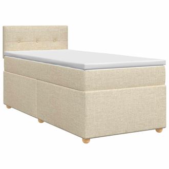 vidaXL Letto Box Spring Con Materasso Crema 80 X 200 Cm Tessuto Vidaxl