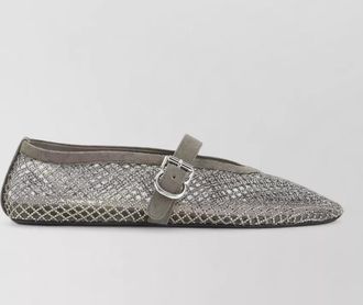 Alaia ballet flats mesh metallic pointed toe design