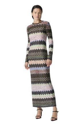 Missoni Viscose Lam&eacute; Snake-pattern Gown in Green& Brown at Nordstrom, Size 38 It