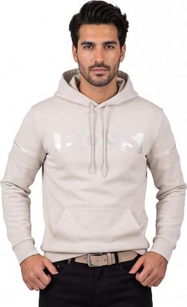 HUGO BOSS trui beige effen met opdruk