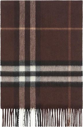 Burberry Washed Giant Check Scarf - Dames - Wintersjaals - Bruin - ONE Size - Kasjmier - Accessoires