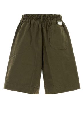 Nine In The Morning Mens Olive Green Cotton Otto Bermuda Shorts Oliva Exterior