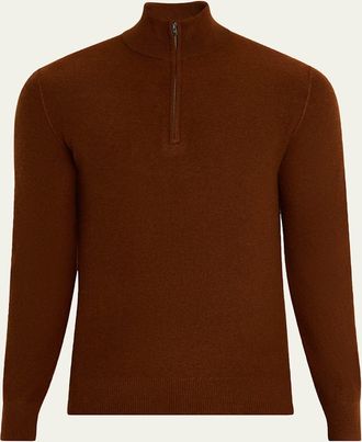 Vince Mens Plush Cashmere Quarter-Zip Sweater