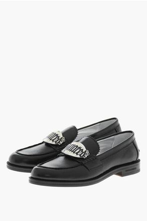 Dsquared2 Leather Loafers with Metal Logo size 37