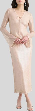 Toccin Leilani Sequin Pencil Skirt In Sand Dune