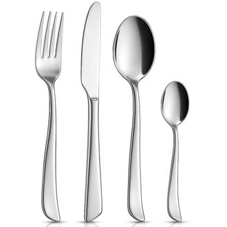 OEM Juego De Cubiertos De Acero Para 6 Personas, 24 Piezas: Tenedor, Cuchara, Cuchillo Y Cucharilla