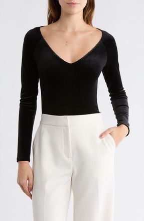 L'agence Winona Long Sleeve Bodysuit in Black at Nordstrom Rack, Size X-Large