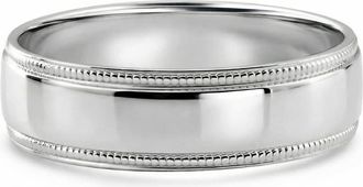 Pompeii3 Mens Milgrain Polished Wedding Band 14k Gold or Platinum Ring