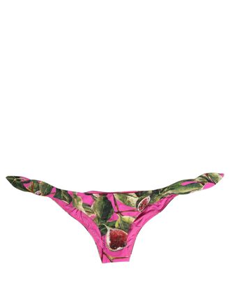 Dolce & Gabbana Fig Print Bikini Bottom - Pink