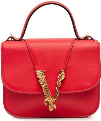 Versace Pre-owned Versace Small Leather Virtus Top Handle Flap 0DVC9XC2IVNWHRCJ