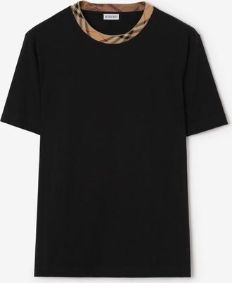 Burberry Check Trim Cotton T-shirt